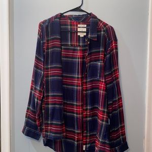 Plaid oversized boyfriend flannel